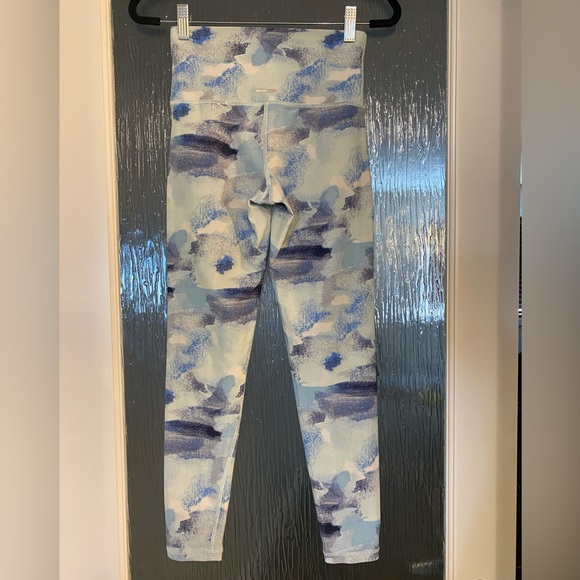 Aerie Chill Play Move Yoga Pants Leggings Blue Watercolor Abstract, Size Small - Picture 5 of 6